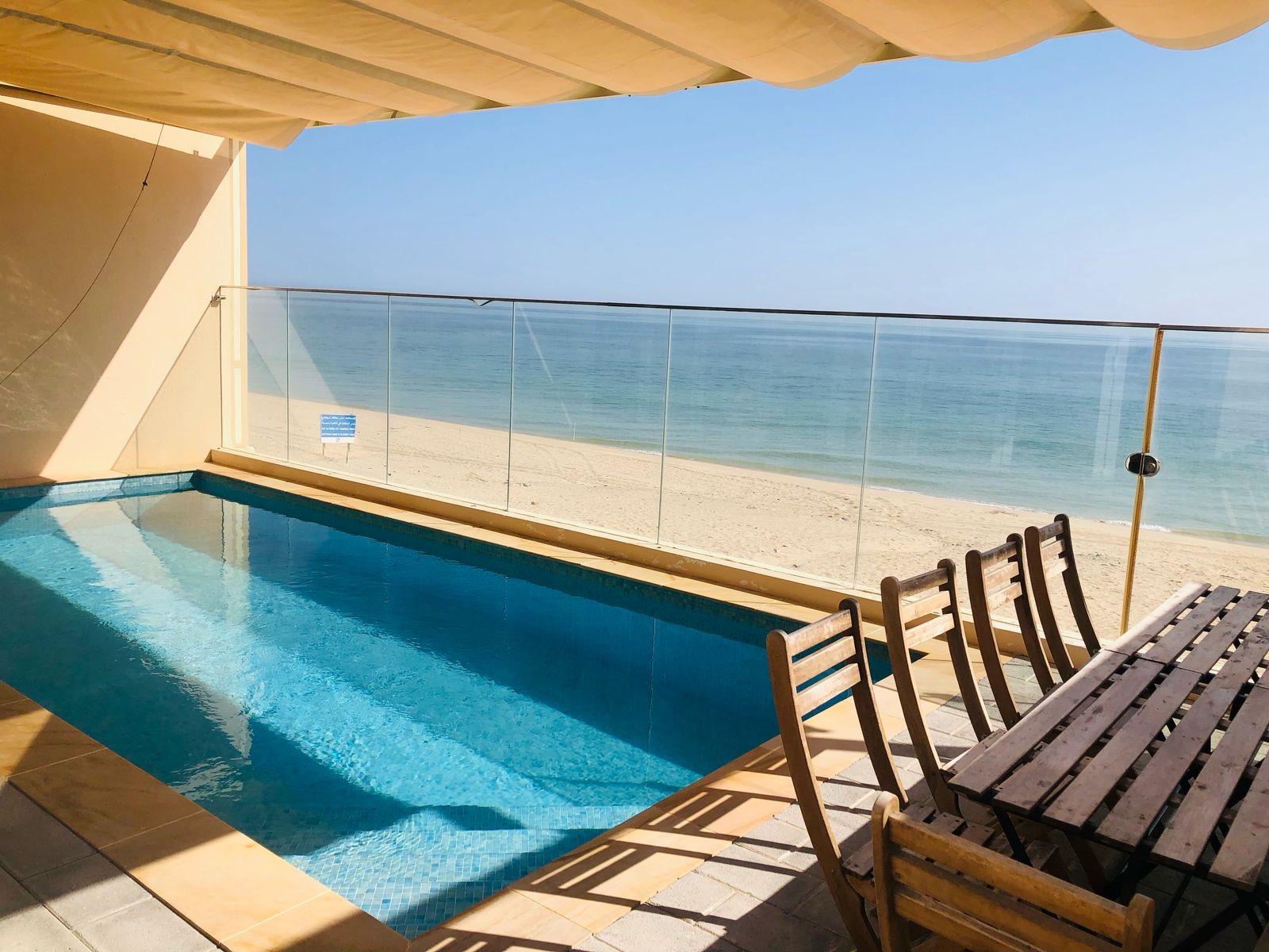 Private pool overlooking the beach